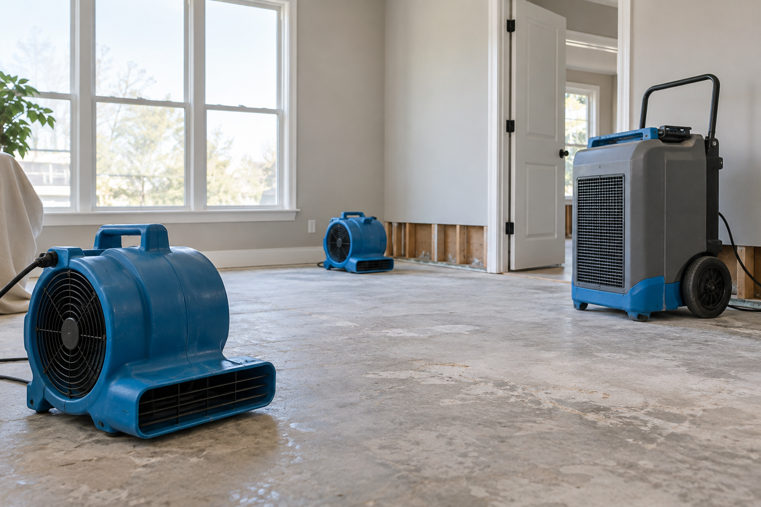 Illustrative water-related home repair scene